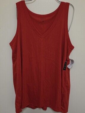 Torrid Girlfriend Signature Jersey V-Neck Tank, Size 1X, Color Red, NWT